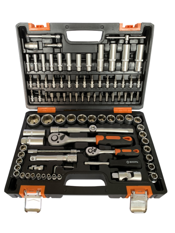 Набор инструментов ВИХРЬ АВТО, 1/2", 1/4", CrV, 94 предмета в кейсе